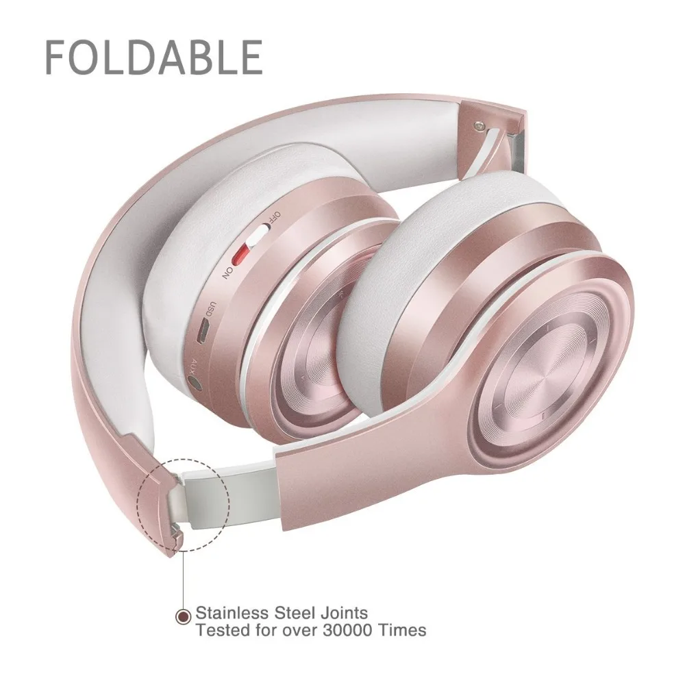 Sound Intone P26 Bluetooth Headphones Over Ear Hi-Fi Stereo Wireless Deep Bass Foldable Earphones with Mic Rose Gold | Электроника