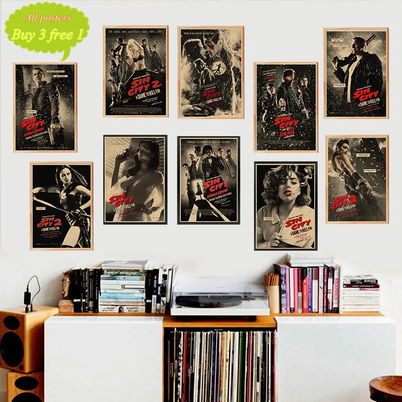 Сin City A Dame to Kill For Movie Poster винтажные настенные наклейки крафт бумага принты