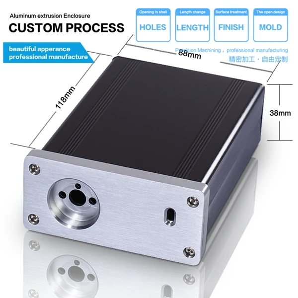 

YGW-008 88*38*118/3.46 ''x 1,49'' x 4,65 ''(wxhxl) мм Электрический усилитель, алюминиевый корпус
