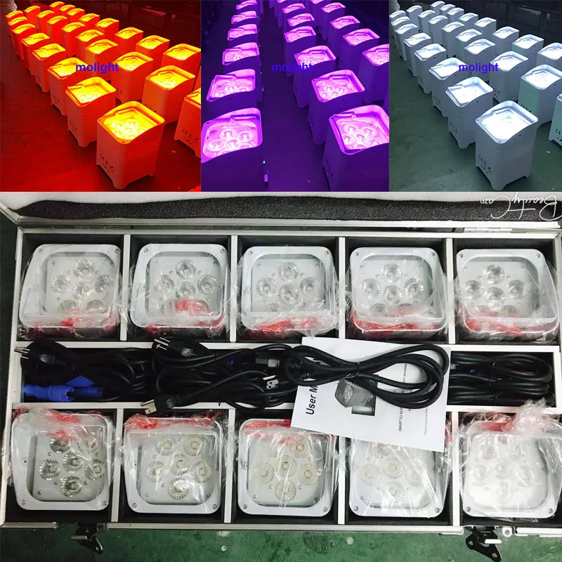 Беспроводная подсветка DMX DJ Uplights RGBWA UV Par на батарейках 6*18 Вт