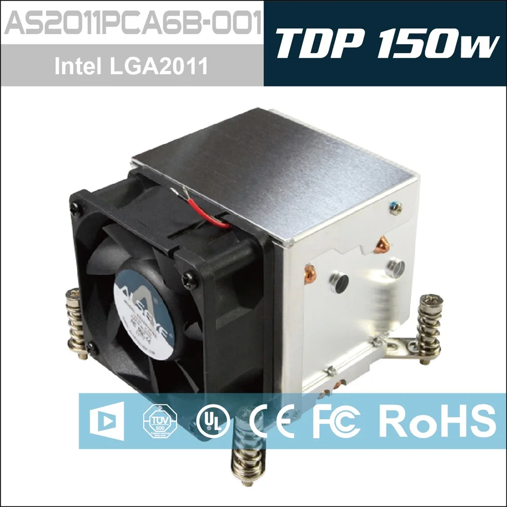 ALSEYE AS2011PCA6B-001 LGA 2011 Сервер Кулер Тепловой трубы Меди и алюминий с Двойной шариковый