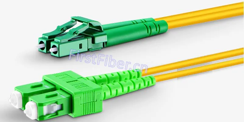 FirstFiber 2 м LC APC к SC G657A жильный дуплексный волоконный соединительный кабель