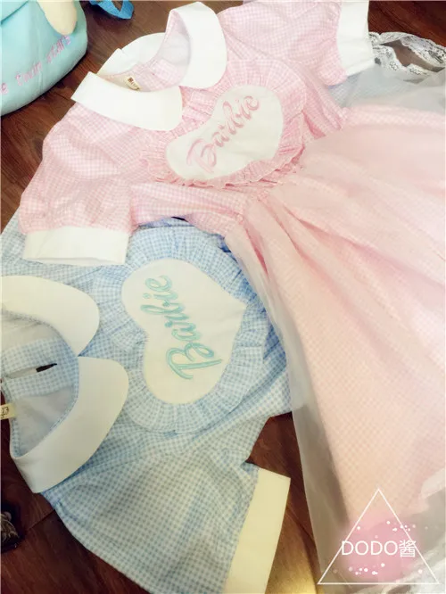 Милое платье горничной в форме сердца для девочек кружевное цельнокроеное феи