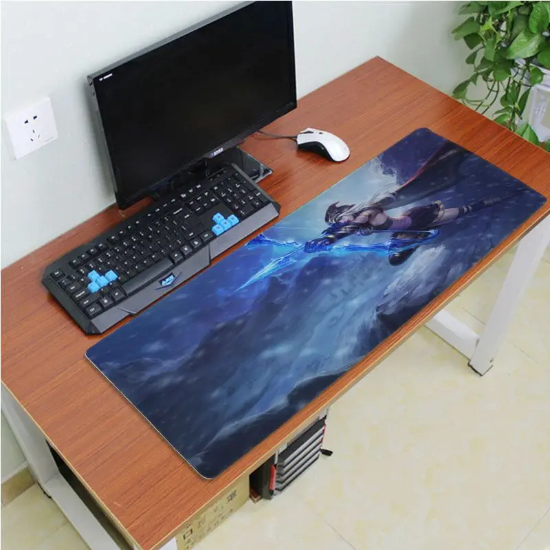 Yinuoda винтажный крутой коврик для мыши Ashe League Of Legends геймерские игровые коврики размер для 30x60 см 40x90 см резиновые прямоугольные коврики для мыши