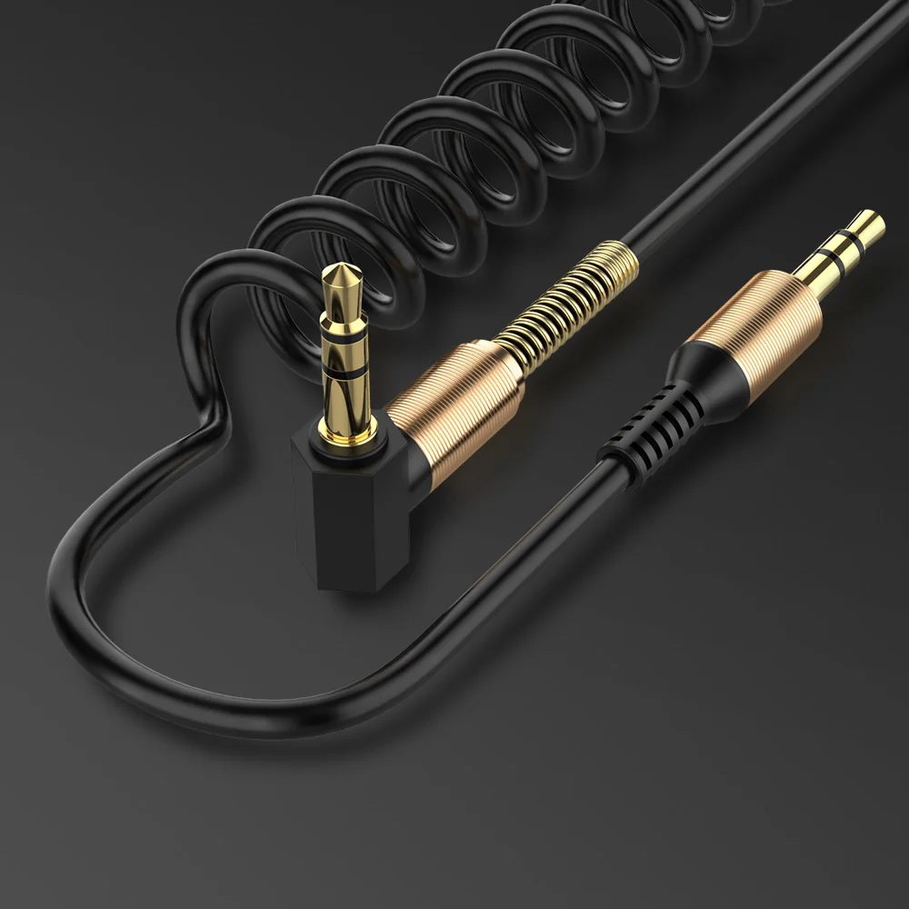 

3.5mm Audio Cable 3.5 Jack Male to Male Aux Cable Headphone cable Speaker For iphone Android devices Spring Audio cord for Car