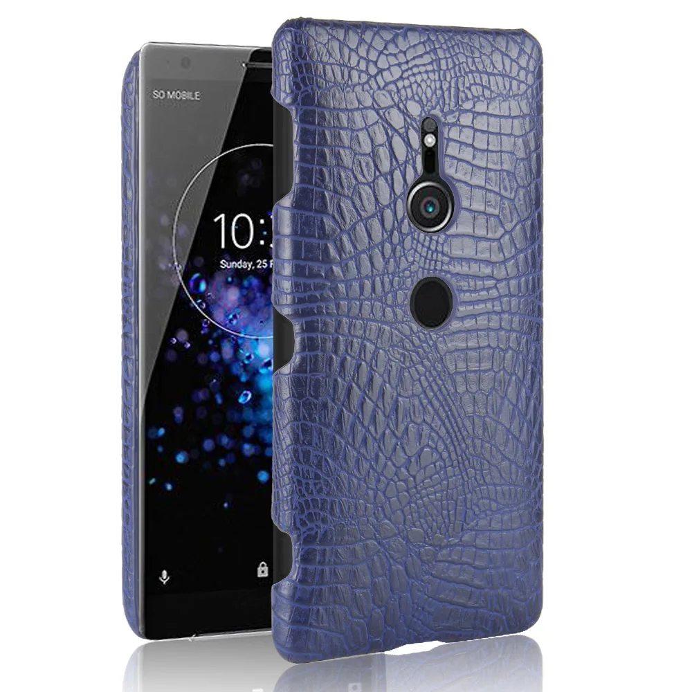 Чехол для Sony Xperia XZ2 с крокодиловым узором Жесткий из поликарбоната +