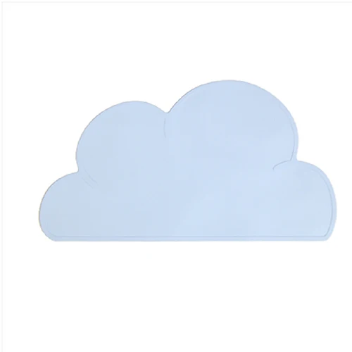 light blue Портативный облака силиконовая подставка для взрослых Детские миски Детские аксессуары защищенные коврики передвижной поднос столовая посуда с защитным покрытием служебная табличка - Цвет: light blue