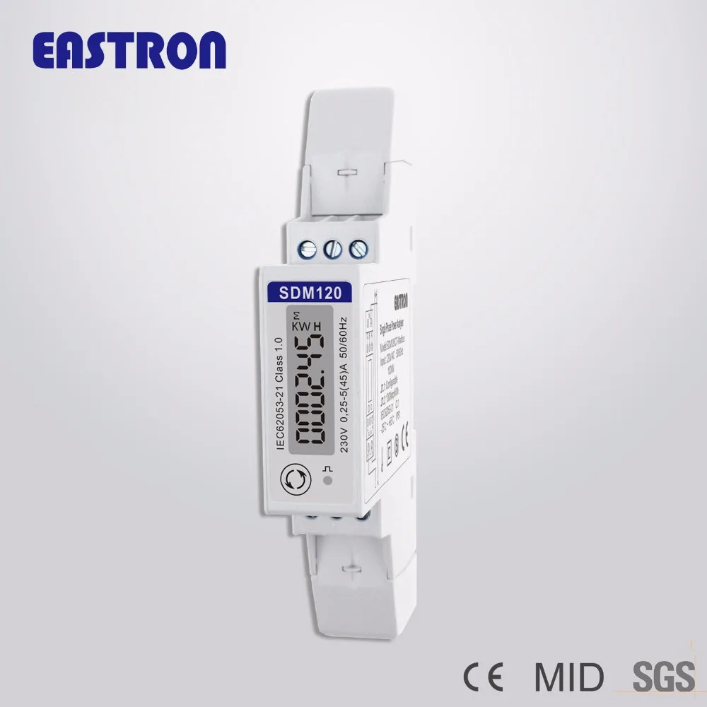 1 фаза 2 провода 0 25 ~ 5(45)A 230V RS485 Modbus kwh kvarh U I P Q PF Hz dmd измерение счетчик энергии на din