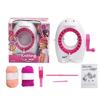 girls knitting loom machine penguin scarf hat smart knitter toy playset weaver sewing tools accessory with yarn balls