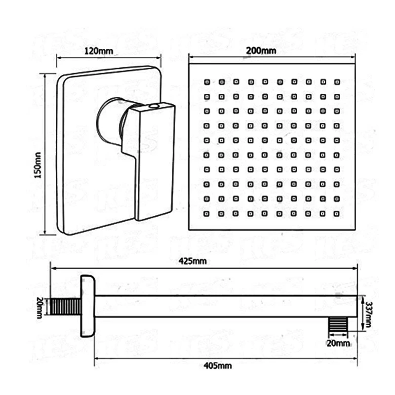 Hongdec Concealed rain shower with 8 inch Rain Head Combo system set | Обустройство дома
