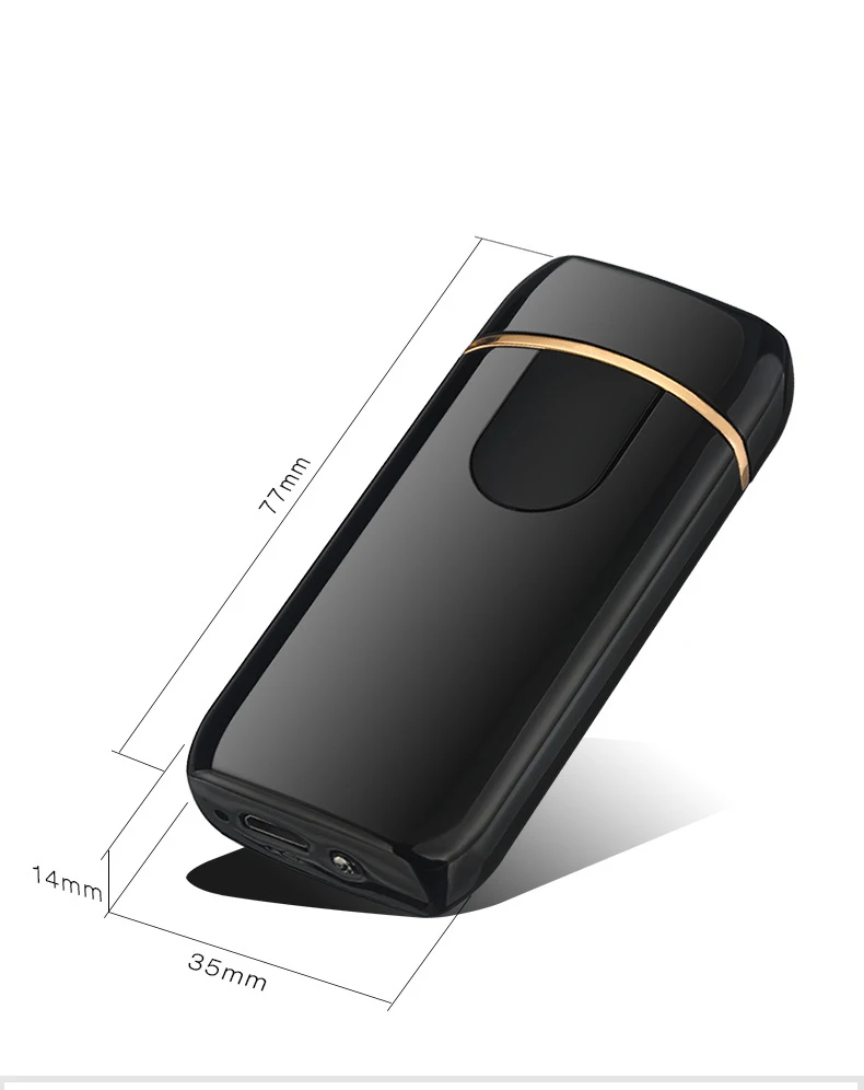 Двойная дуга Usb зарядка Зажигалка плазменная отпечатков пальцев ветрозащитная