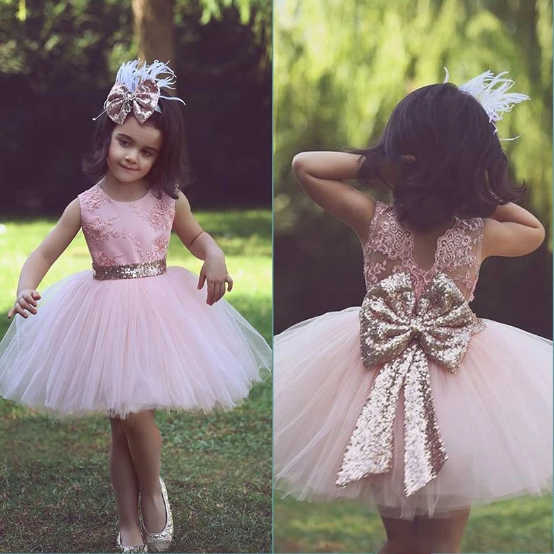 Lakeydra/розовые тюлевые Платья с цветочным узором для девочек на свадьбу без