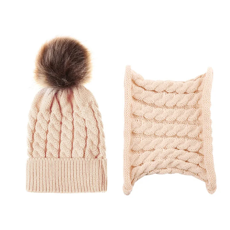 Skullies Beanies/детская шапка шарф костюм зимняя теплая вязаная Милая шапочка с