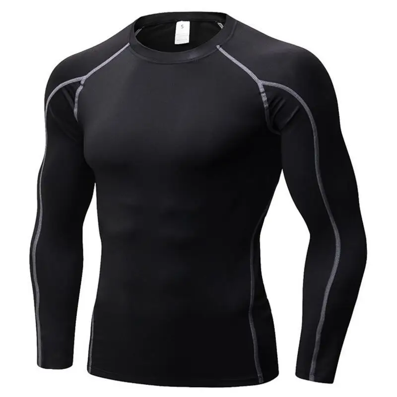 2018 New Running T-shirts Quick Dry Compression Shirts Fitness Tights Gym Sportswear Basketball Men Sports T-Shirt Bodybuilding | Спорт и
