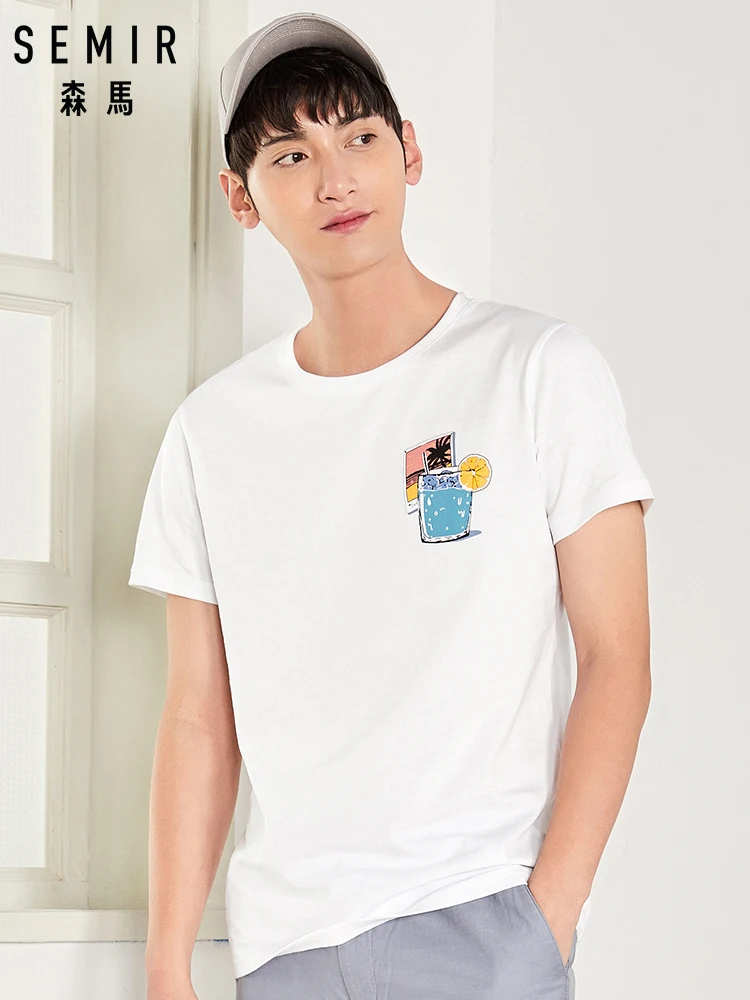 SEMIR тонкая Стильная мужская футболка нового дизайна с принтом повседневная