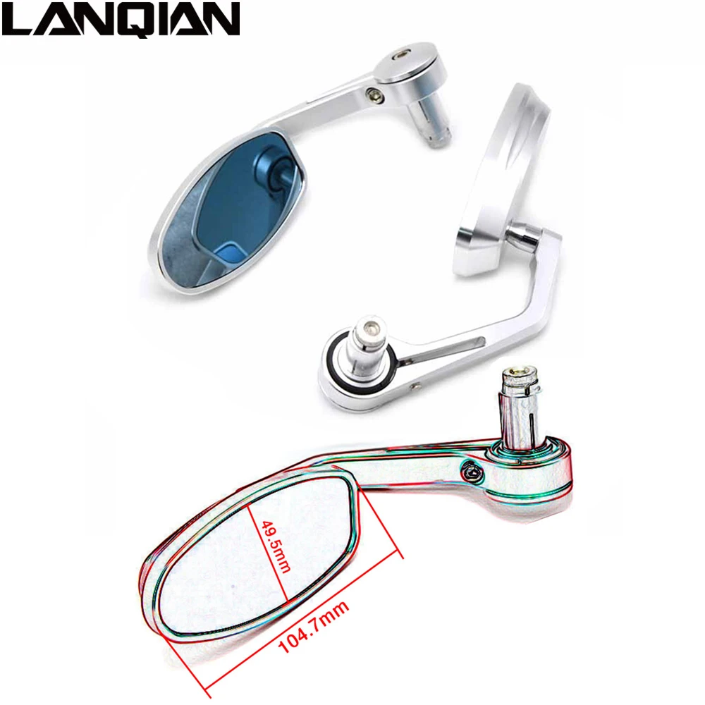 

CNC Aluminum 22mm Motorcycle Handlebar Bar End Mirror Side Rear View Mirror Universal For 200 390 690 990 290 RC8R RC8