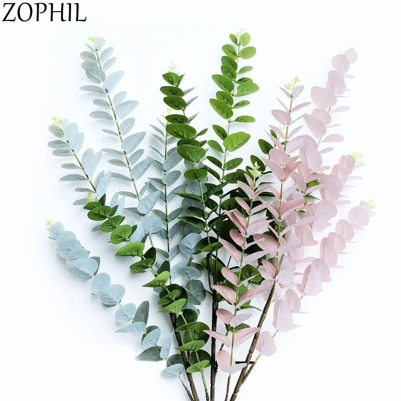 Зеленые ветки эвкалипта листья искусственные растения для дома Декор Настенные