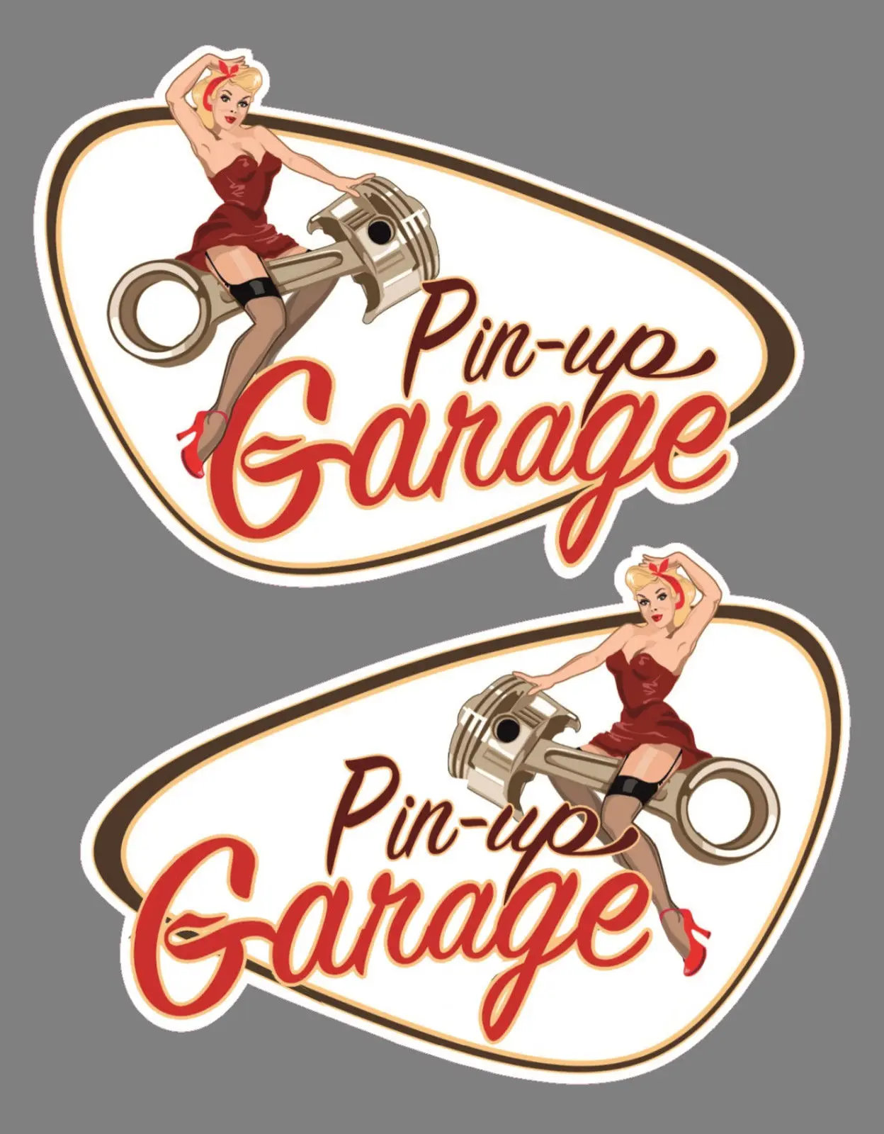 Набор Li + re Pin up старые школьные наклейки для гаража Bobber Cafe Racer Retro #8|Наклейки на