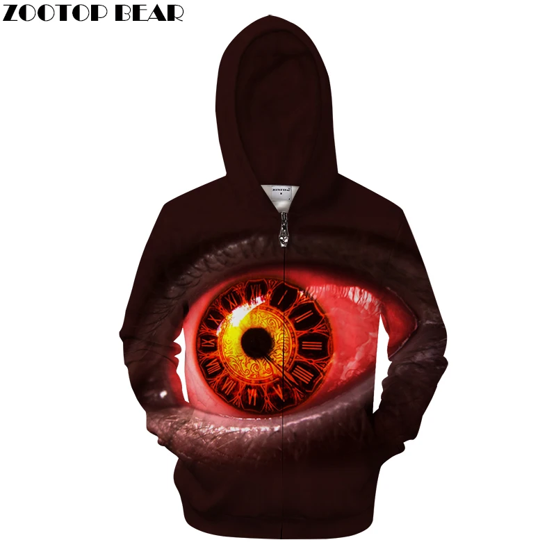 

Худи мужское на молнии, с 3D-принтом, с длинным рукавом