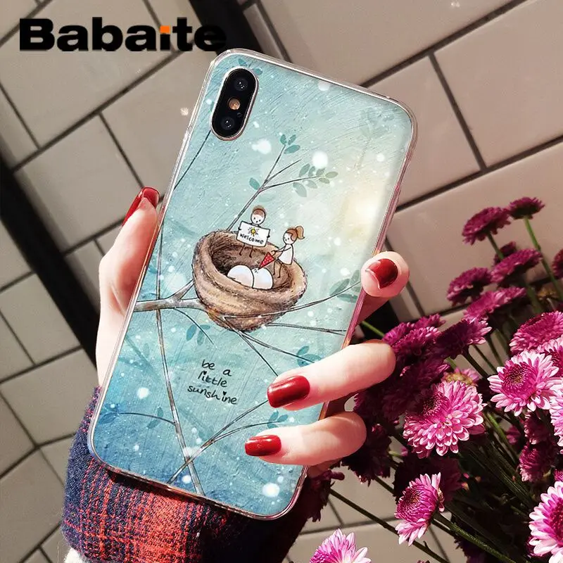 Babaite мягкий чехол для телефона с акварельным рисунком iPhone 5 5Sx 6 7 7plus 8 8Plus X XS MAX