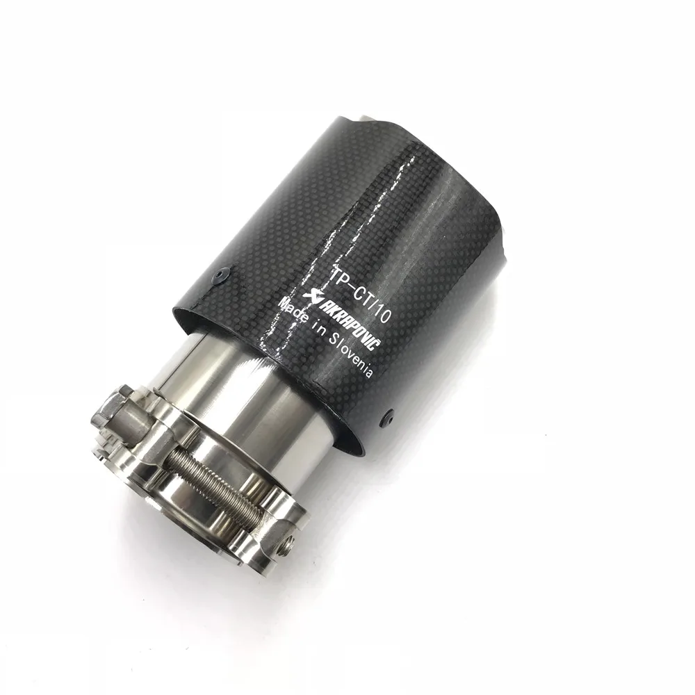 1 шт. Универсальный Akrapovic глянцевый выхлопной наконечник из углеродного волокна выхлопная труба из нержавеющей стали