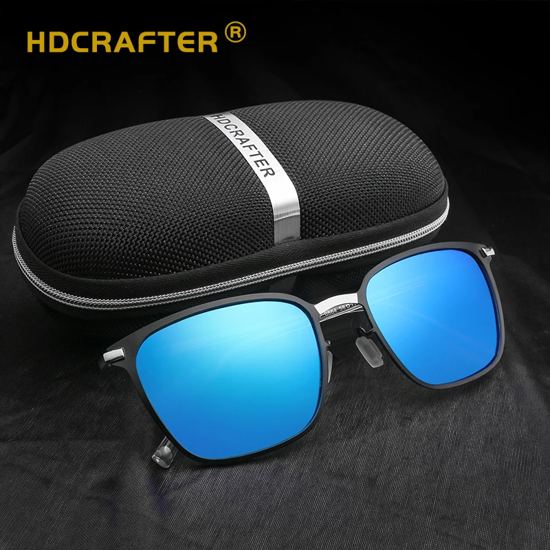 Квадратные большие солнцезащитные очки HDCRAFTER Мужские поляризационные 2018