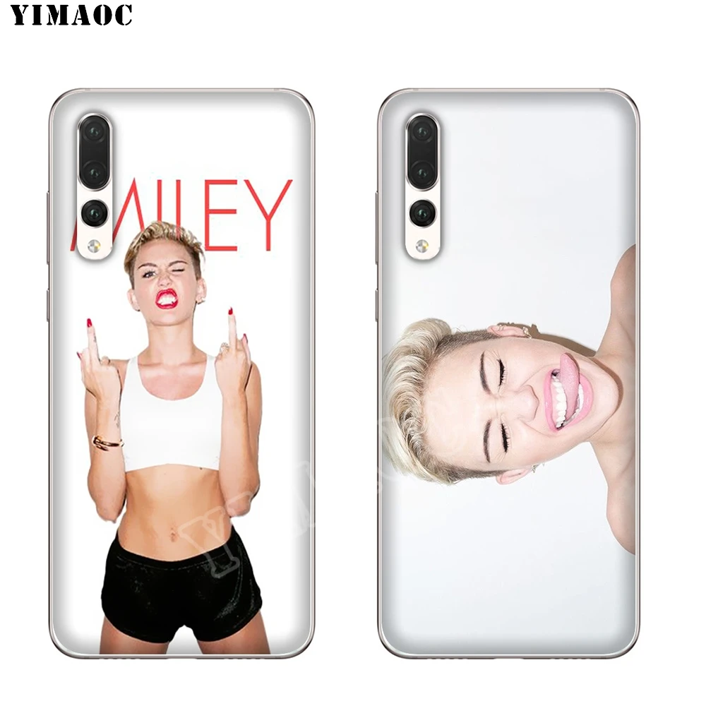 Мягкий чехол YIMAOC Miley Cyrus из ТПУ для Huawei Honor 6A 7X 7A Pro 8C Mate 10 Note 9 Lite Y6 Y9 Y7 Prime 2018 |