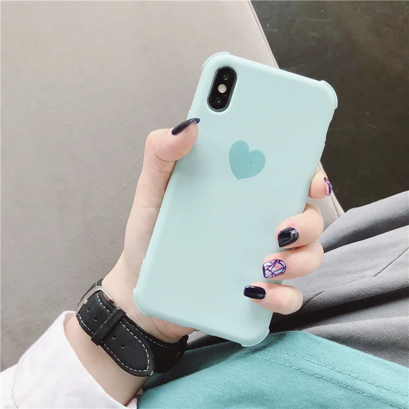 Чехол lovebay для iPhone 7 8 6 6S Plus карамельный цвет любовь сердце чехол телефона XR Xs Max X