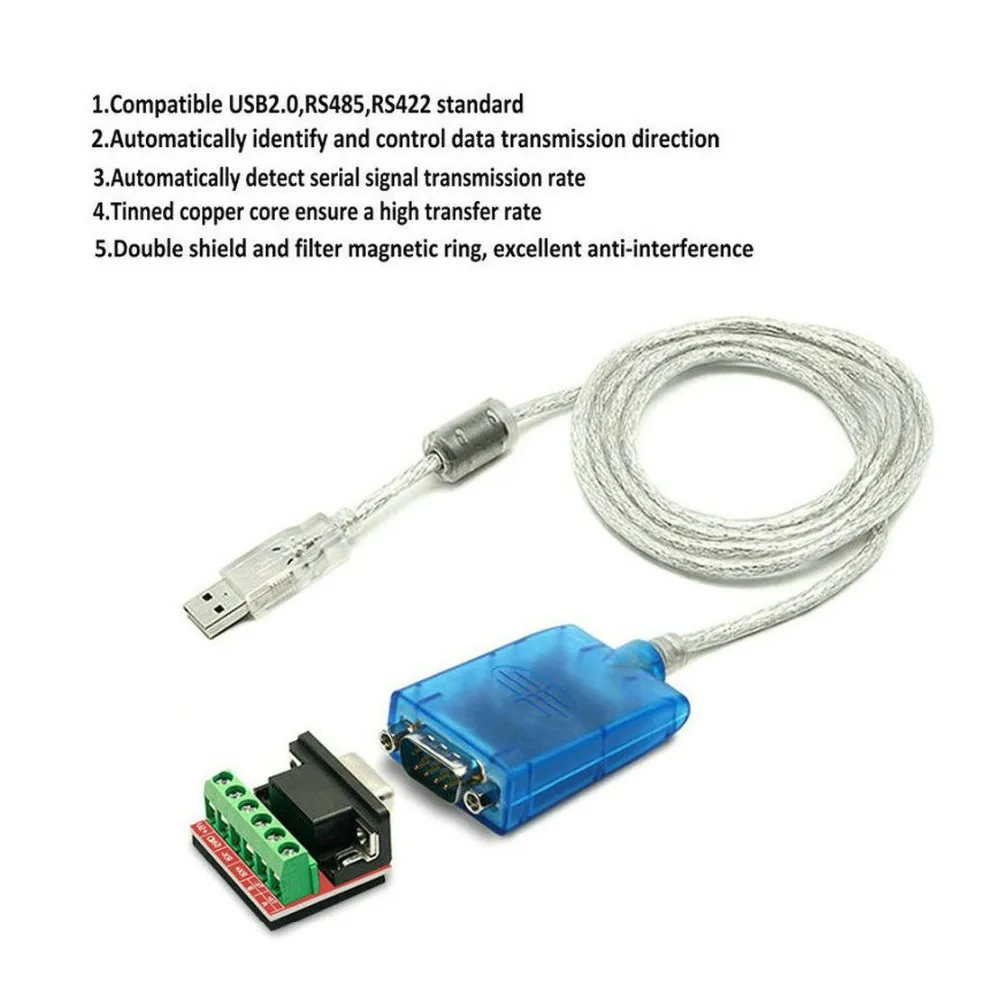 1 м USB 2 0 к RS485 RS422 последовательный порт устройство конвертер адаптер кабель с