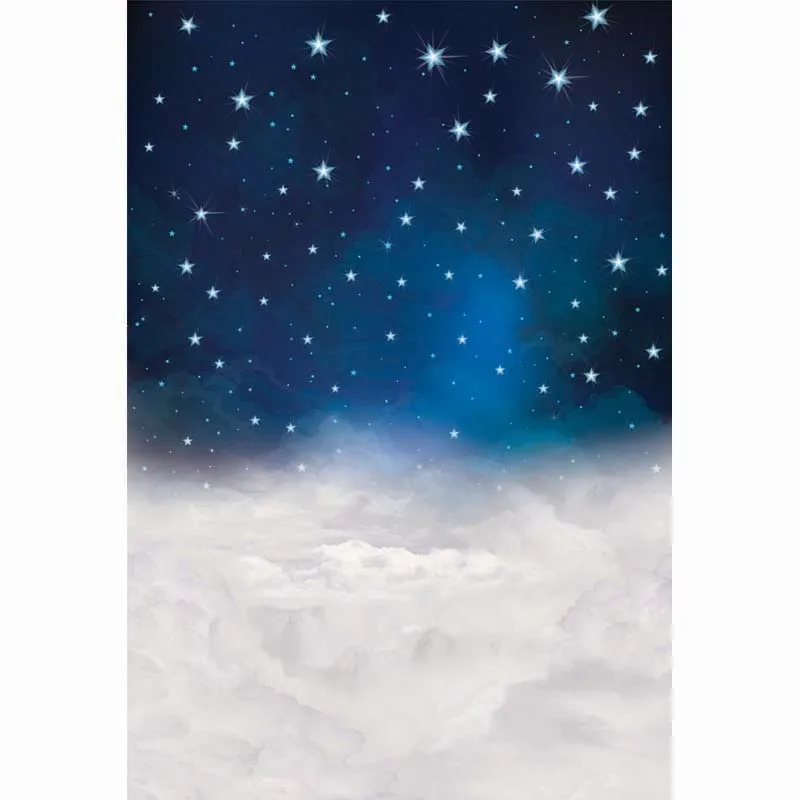 

5x7ft Dark Blue Night Sky Stars Clouds Washable One Piece No Wrinkle Banner Photo Studio Background Backdrop Polyester Fabric