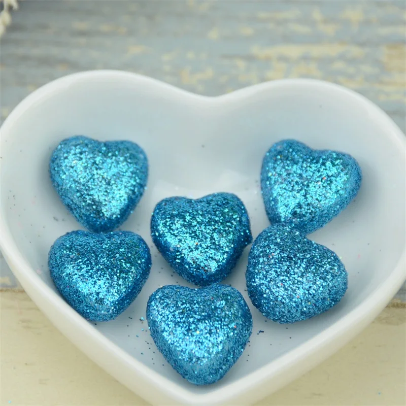 Blue 30 шт./лот, 1,5*2 см, блестящее пенополиэтиленовое сердце, свадебное украшение для рукоделия, ручная работа, Рождество, скрапбукинг, праздничные, вечерние принадлежности - Цвет: Blue