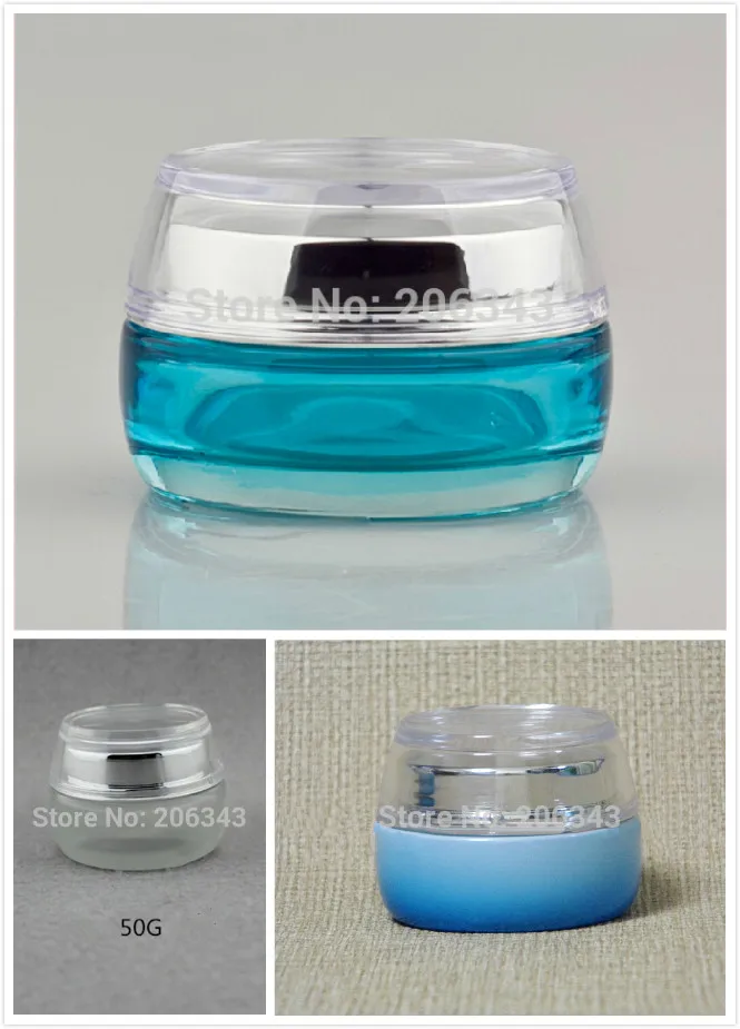 50 г градиет синих/матовых стеклянных банок для