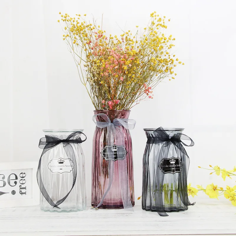 Простой Прозрачный Стекло ваза Европейский Стиль Свежий Гостиная для рабочего