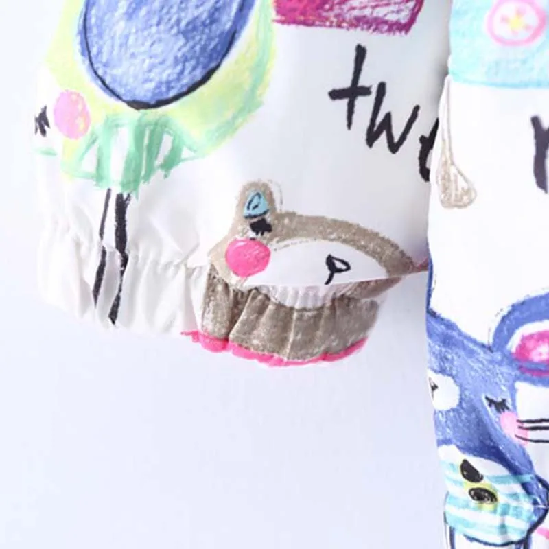 Sunshine &amp Rainy Spring Autumn Cartoon Graffiti Baby Girl Jackets Coats Hooded Windbreaker For Girls Boys Toddler Kids Outerwear | Детская
