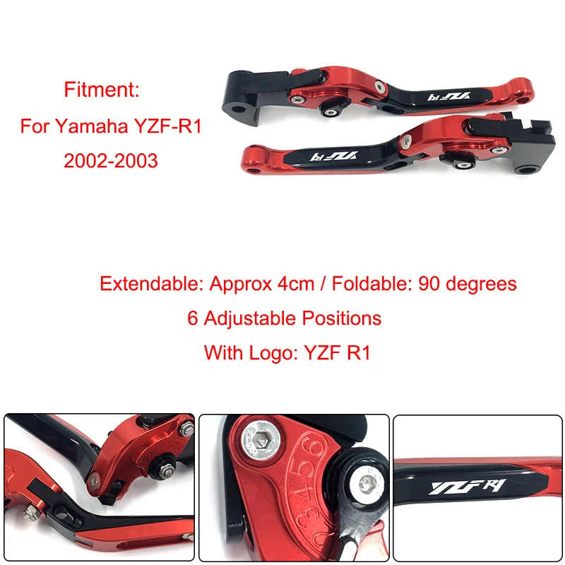 2002 2003 YZF R1 Мотоцикл с ЧПУ Регулируемая Складная Выдвижная сцепные рычаги для Yamaha