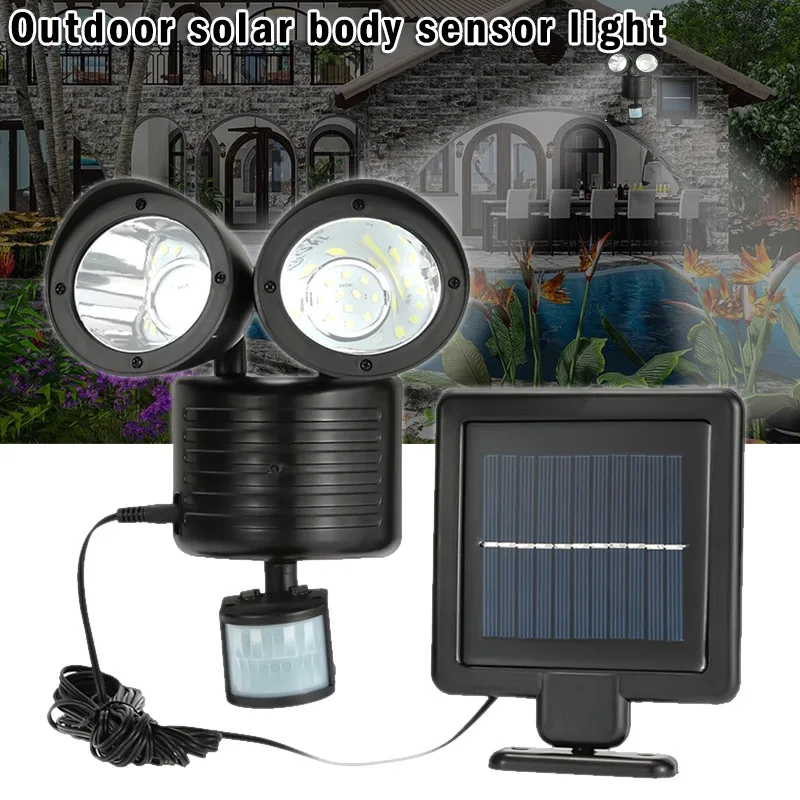 Двойной детектор безопасности Солнечная энергия Точечный светильник датчик