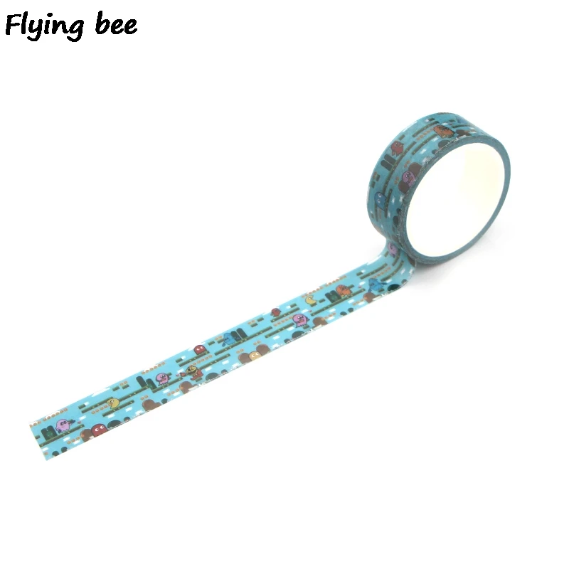 Flyingbee 15 мм X 5 м Бумага васи клейкие ленты Pac человек милый клейкая лента DIY Скрапбукинг Стикеры мультфильм маскирующая лента X0336
