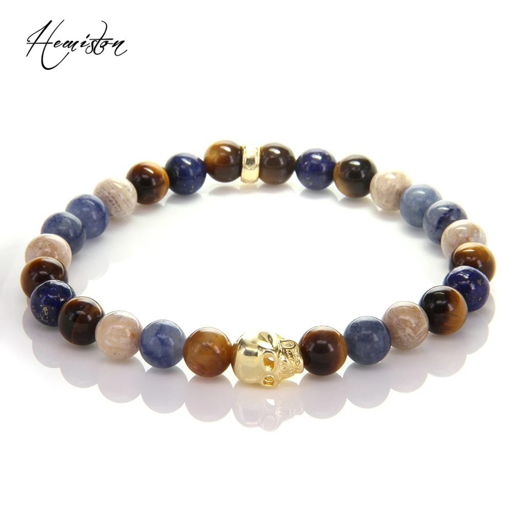 Томас Цвет Фул Материал смешивания с золотой браслет черепом из бисера Стиль