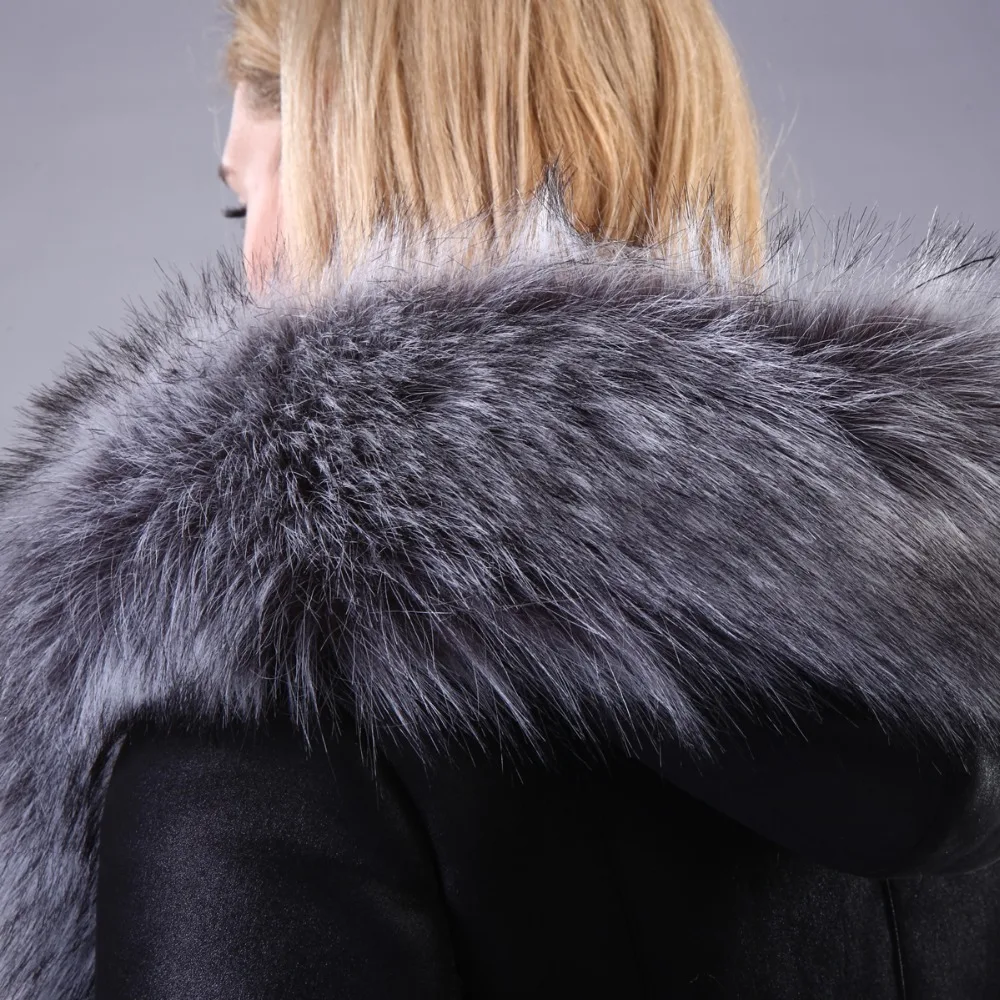 Искусственный Лисий меховой воротник новая зимняя куртка Роскошные замшевые
