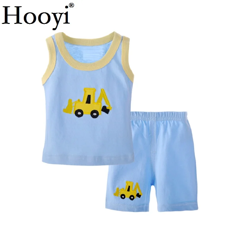 Майка и трусики Hooyi из 100% хлопка для маленьких мальчиков | Детская одежда обувь