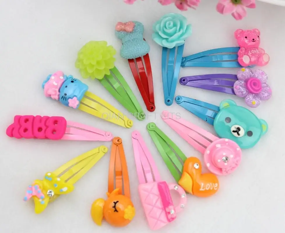 Милые заколки для волос ручной работы из каучука 100 шт. подарок с смешанным