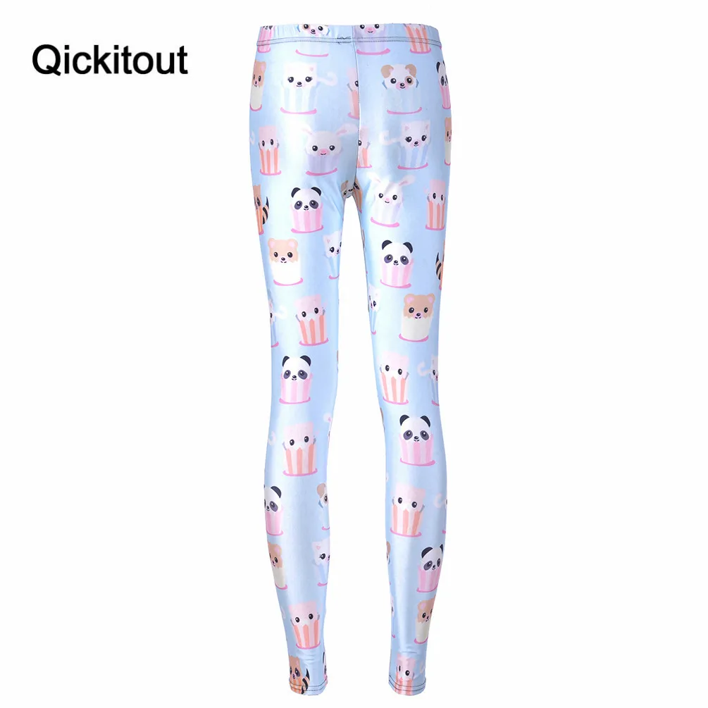 Штаны с космическим принтом разноцветные конфеты кавай Синие леггинсы женские