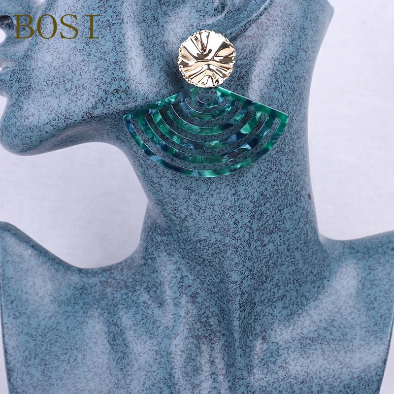 Boho полукруг Акриловые леопардовые серьги для женщин Смола Мода уксусная кислота ювелирные изделия металлические геометрические серьги-капельки заявление
