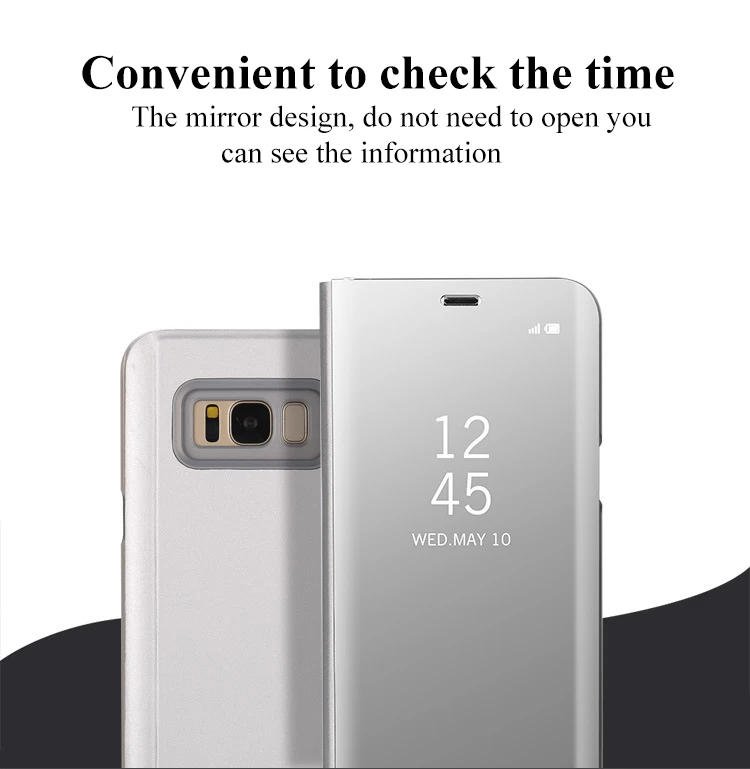 Mobile phone stents Luxury Clear View Mirror Flip Case For Samsung Note 8 S8 S7 S9 plus edge cover |