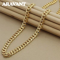 24k gold link chain necklace for men fashion jewelry wholesale