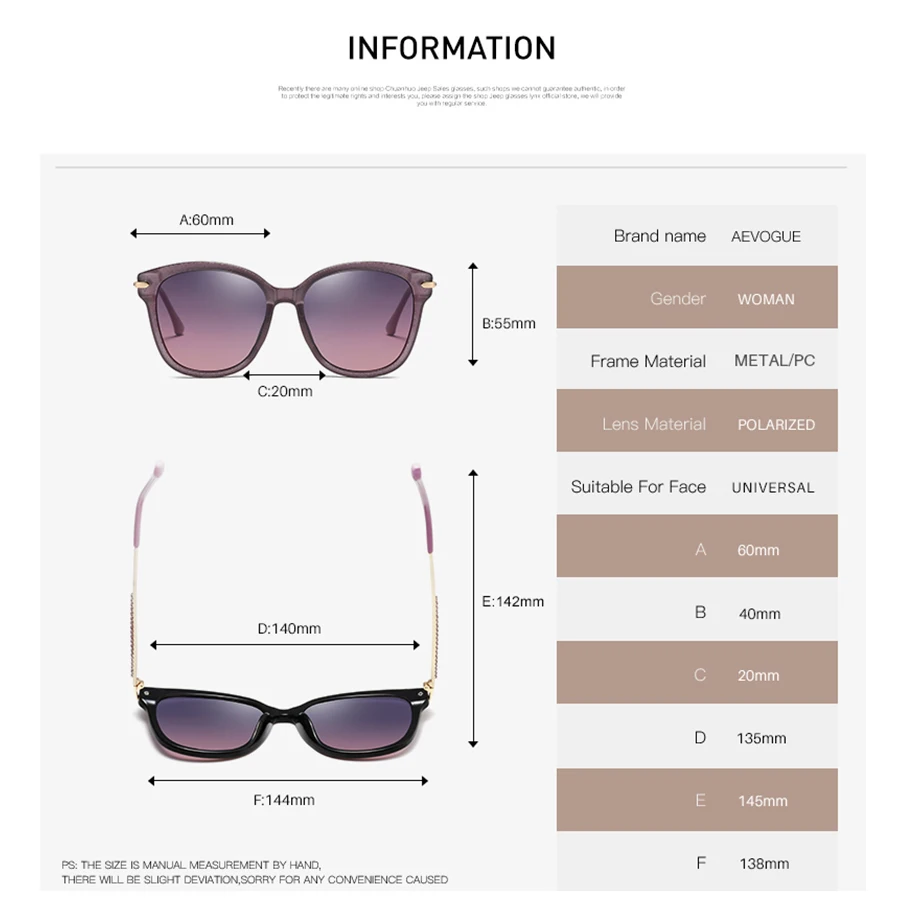 AEVOGUE поляризационные солнцезащитные очки для женщин большие стразы темные