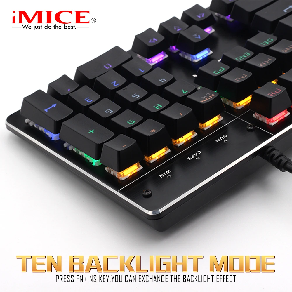 IMICE MK X80 Mchanical клавиатура синий переключатель игровая с подсветкой 104 клавиши