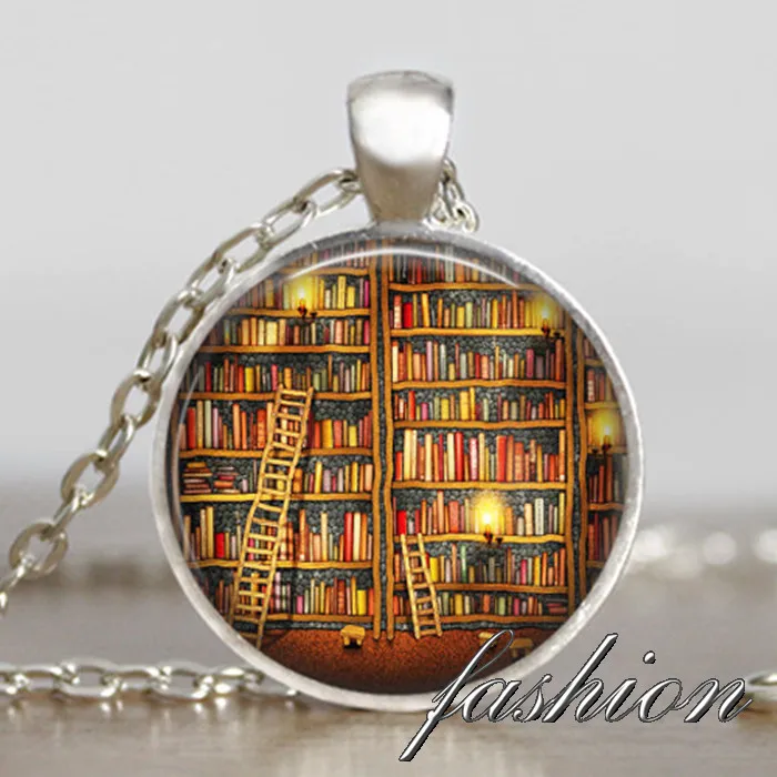 Винтажное ожерелье для библиотеки кулон любовника книги ювелирные изделия книг