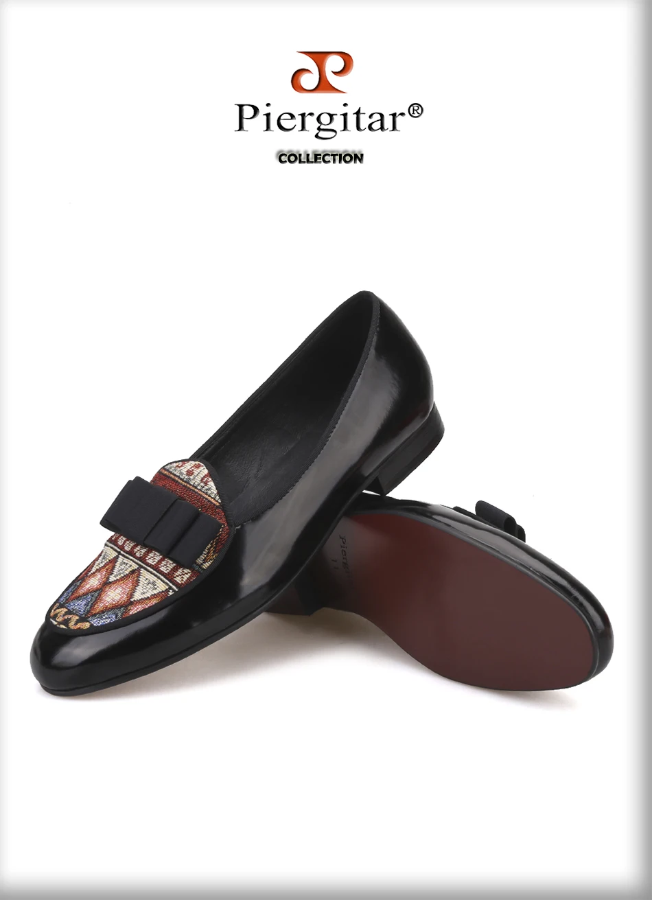 Piergitar/ г.; мужская кожаная обувь ручной работы; Модные Мужские модельные туфли для вечеринки и свадьбы; мужские лоферы с бантом и лоскутным дизайном