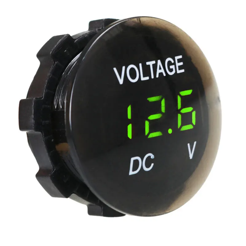 Зеленый DC 12 V-24 V Цифровой Напряжение метр Автомобиль Мотоцикл вольтметр Напряжение тестер для авто мотоцикла отражатели ATV для грузовика - Цвет: Зеленый